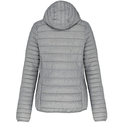 Marl Silver - Back - Kariban Womens-Ladies Lightweight Hooded Padded Jacket