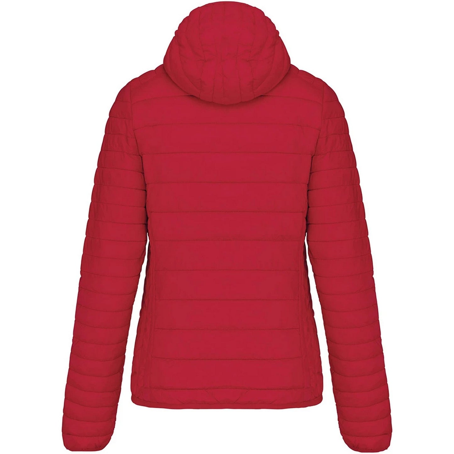 Red - Back - Kariban Womens-Ladies Lightweight Hooded Padded Jacket