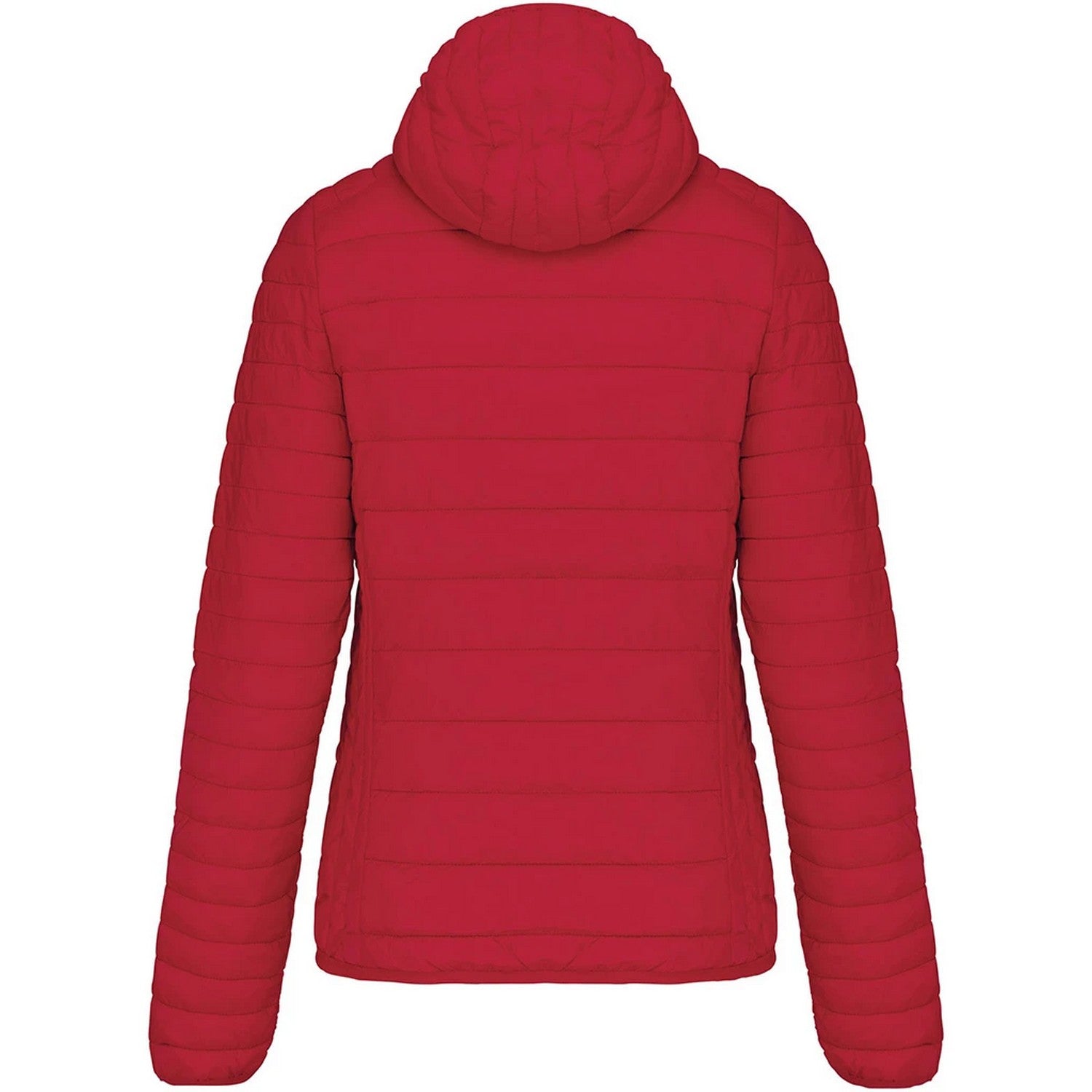 Red - Back - Kariban Womens-Ladies Lightweight Hooded Padded Jacket
