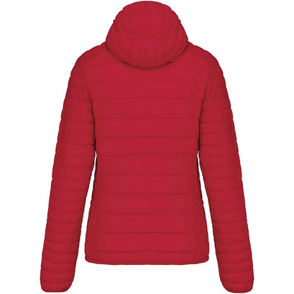 Red - Back - Kariban Womens-Ladies Lightweight Hooded Padded Jacket