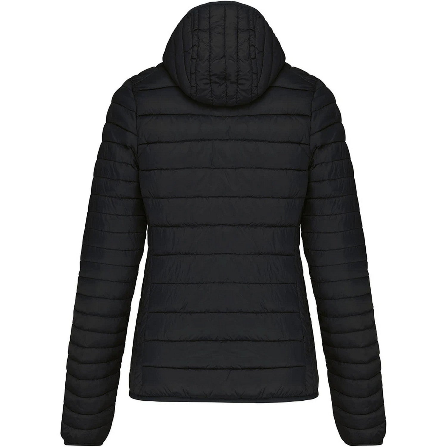 Black - Back - Kariban Womens-Ladies Lightweight Hooded Padded Jacket