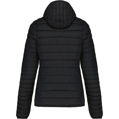 Black - Back - Kariban Womens-Ladies Lightweight Hooded Padded Jacket