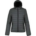 Marl Dark Grey - Front - Kariban Womens-Ladies Lightweight Hooded Padded Jacket