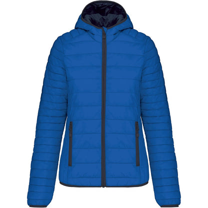 Light Royal Blue - Front - Kariban Womens-Ladies Lightweight Hooded Padded Jacket