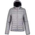 Marl Silver - Front - Kariban Womens-Ladies Lightweight Hooded Padded Jacket