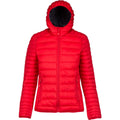 Red - Front - Kariban Womens-Ladies Lightweight Hooded Padded Jacket