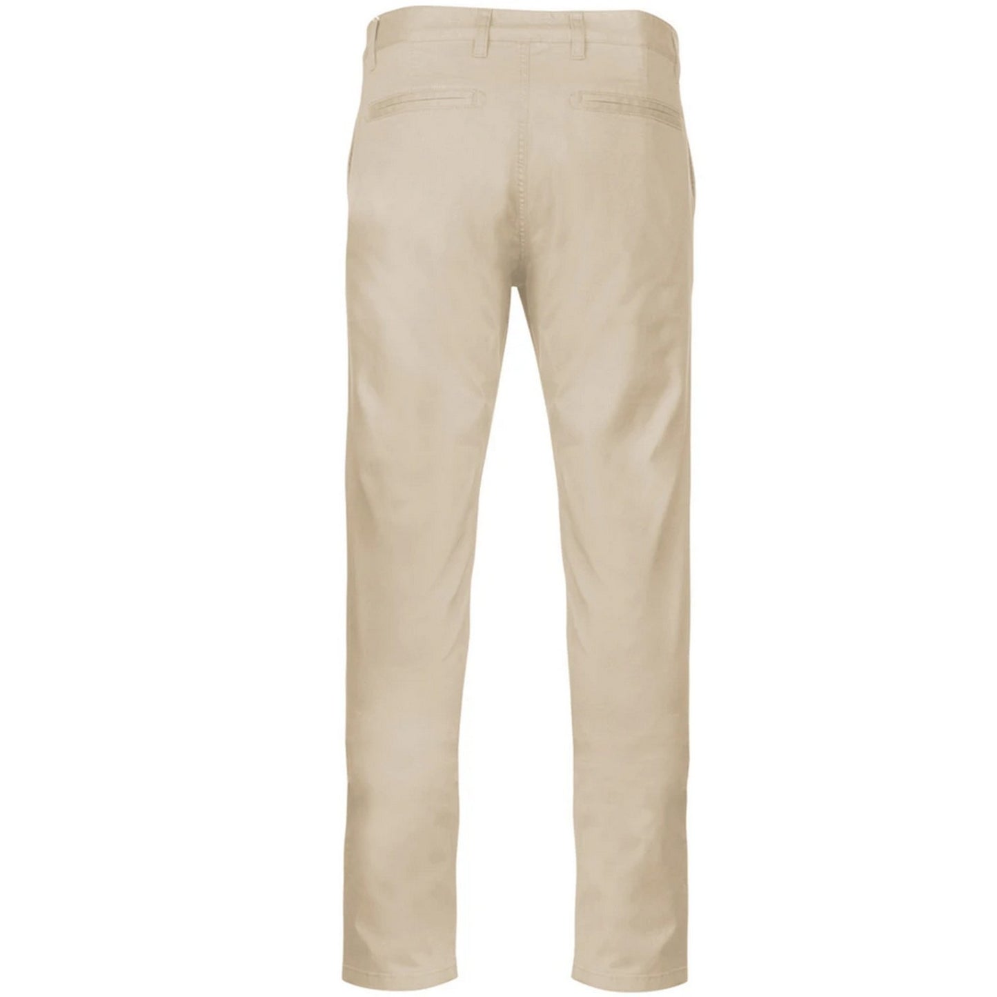 Beige - Back - Kariban Mens Chino Trousers