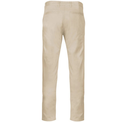 Beige - Back - Kariban Mens Chino Trousers