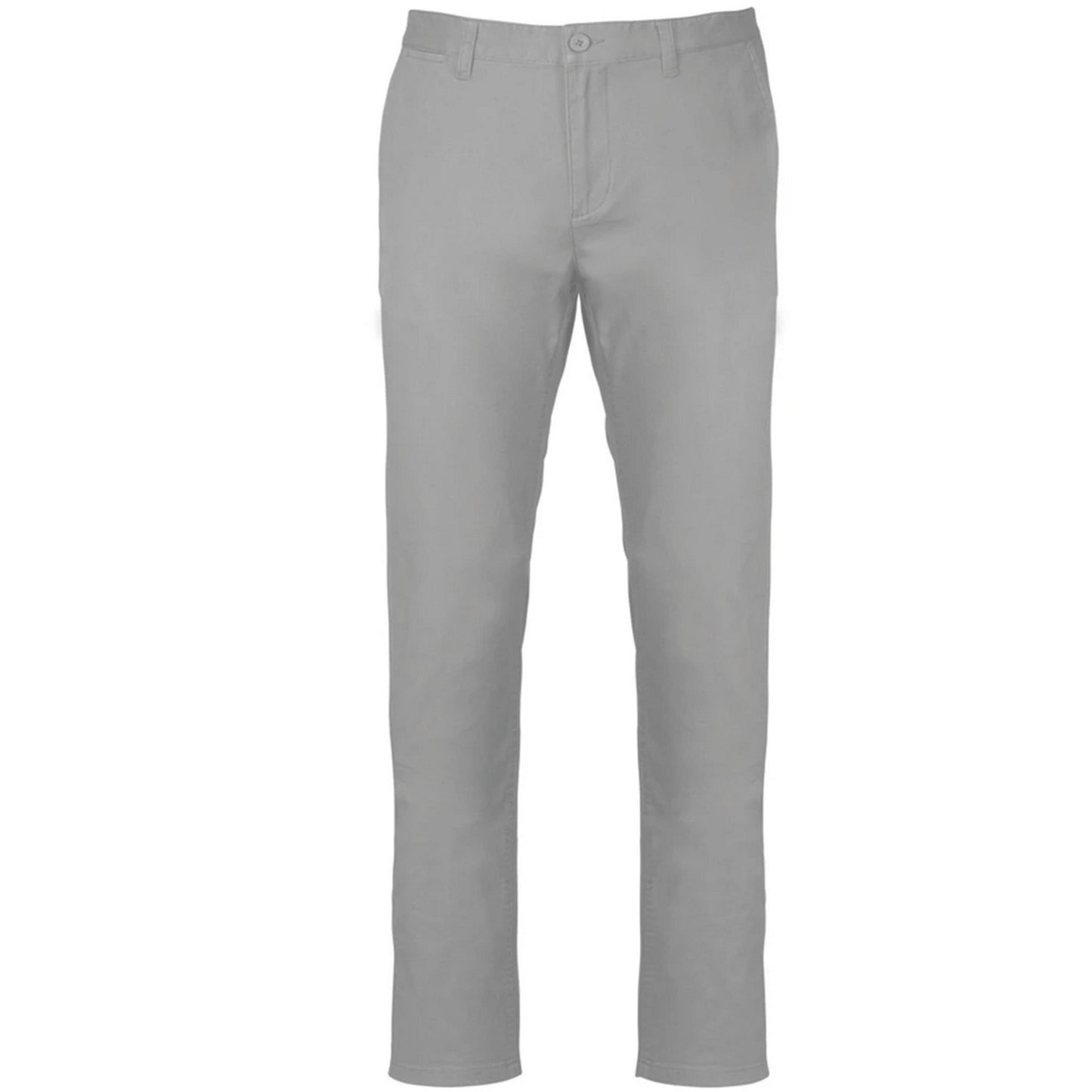 Fine Grey - Front - Kariban Mens Chino Trousers