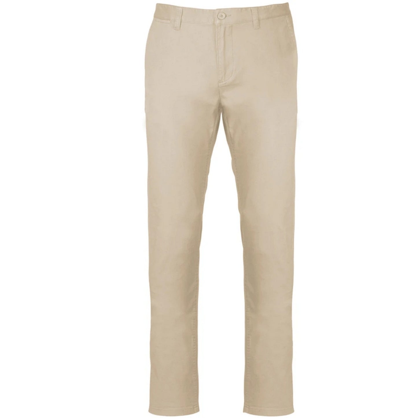 Beige - Front - Kariban Mens Chino Trousers
