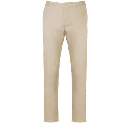 Beige - Front - Kariban Mens Chino Trousers