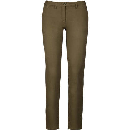 Light Khaki - Front - Kariban Womens-Ladies Chino Trousers