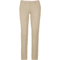 Beige - Front - Kariban Womens-Ladies Chino Trousers