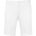 White - Front - Kariban Mens Chino Bermuda Shorts