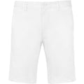 White - Front - Kariban Mens Chino Bermuda Shorts