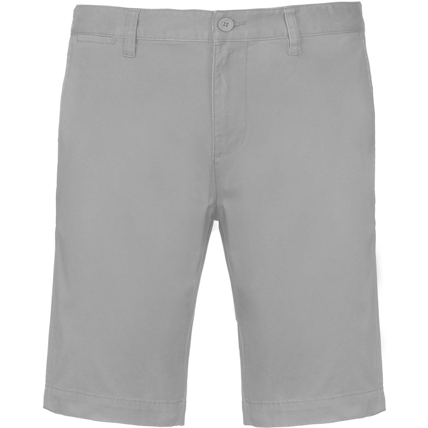 Fine Grey - Front - Kariban Mens Chino Bermuda Shorts