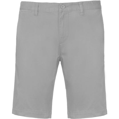 Fine Grey - Front - Kariban Mens Chino Bermuda Shorts