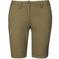 Light Khaki - Front - Kariban Womens-Ladies Chino Bermuda Shorts