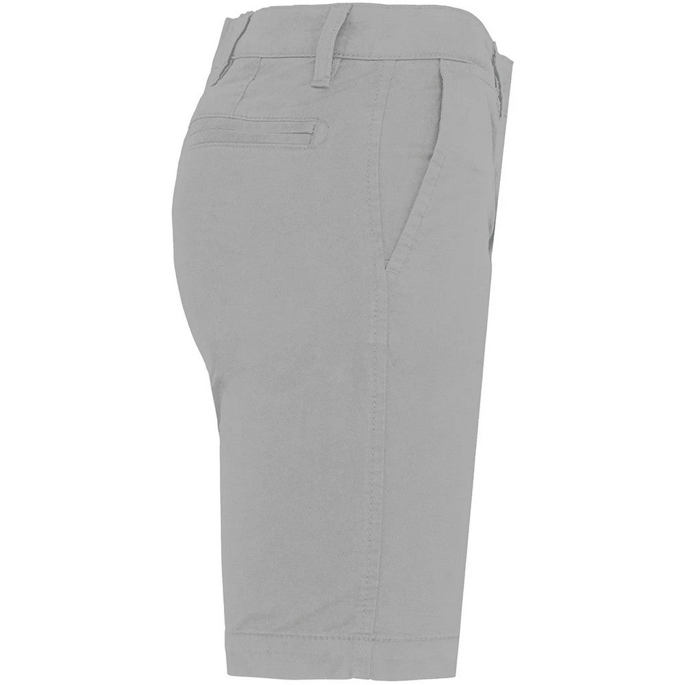 Fine Grey - Side - Kariban Womens-Ladies Chino Bermuda Shorts