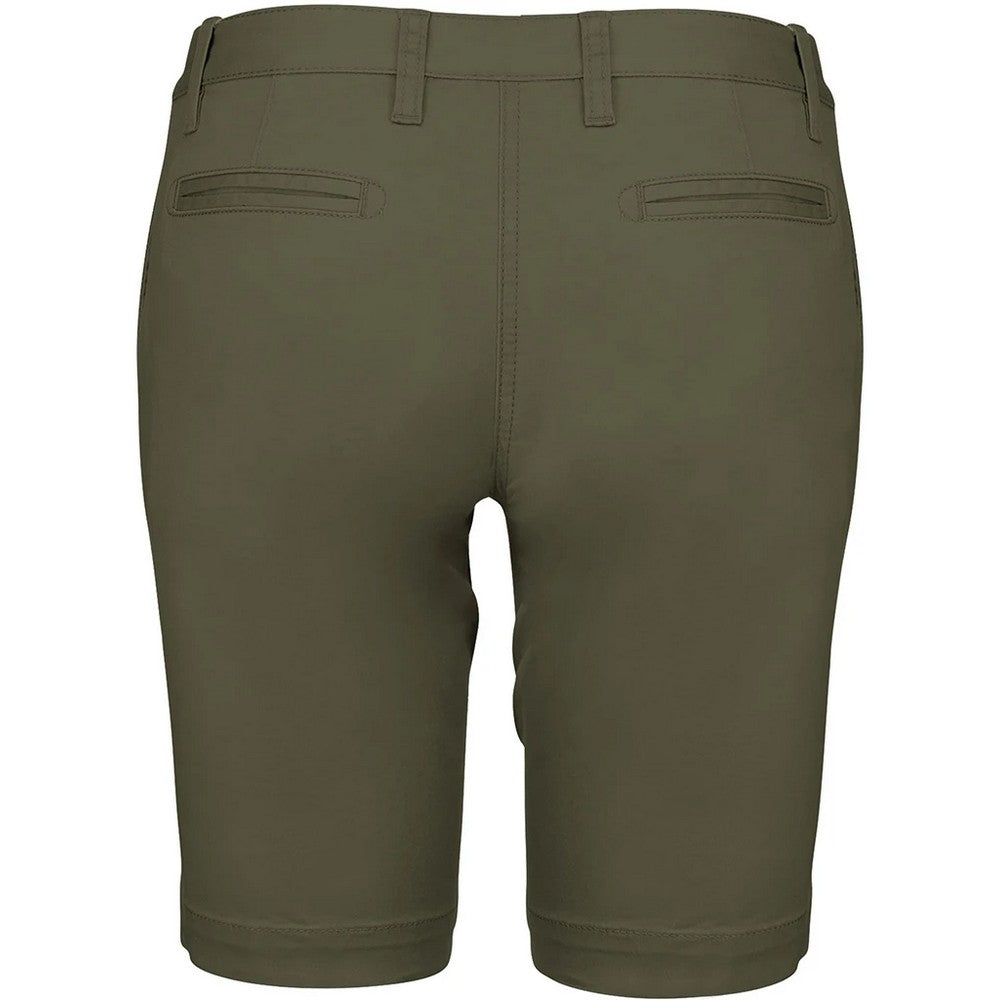 Light Khaki - Back - Kariban Womens-Ladies Chino Bermuda Shorts