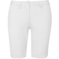 White - Front - Kariban Womens-Ladies Chino Bermuda Shorts