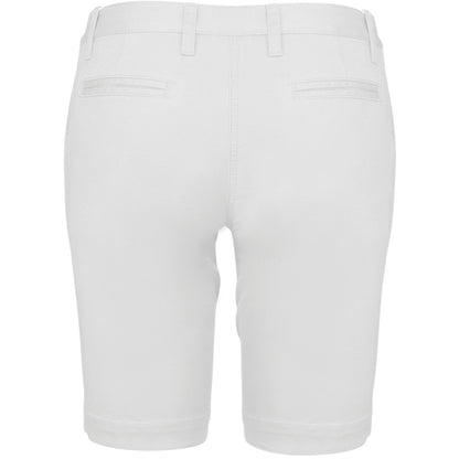 White - Back - Kariban Womens-Ladies Chino Bermuda Shorts