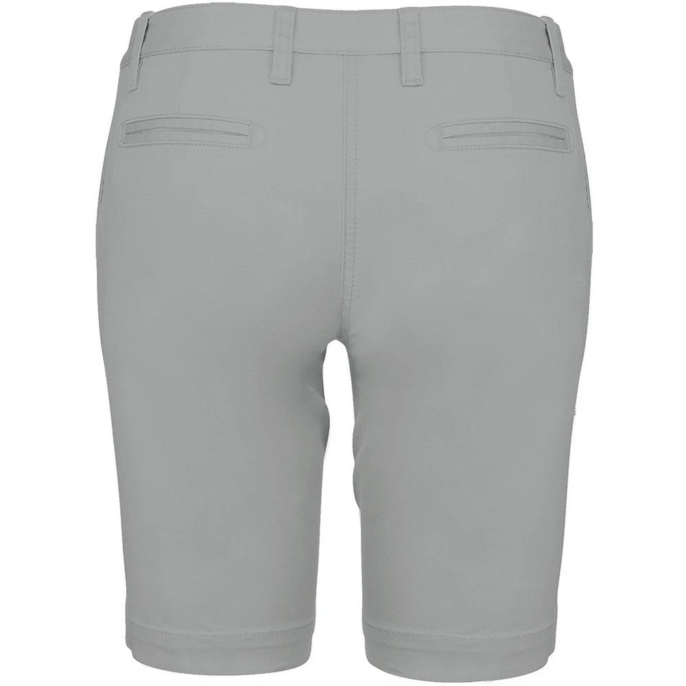 Fine Grey - Back - Kariban Womens-Ladies Chino Bermuda Shorts