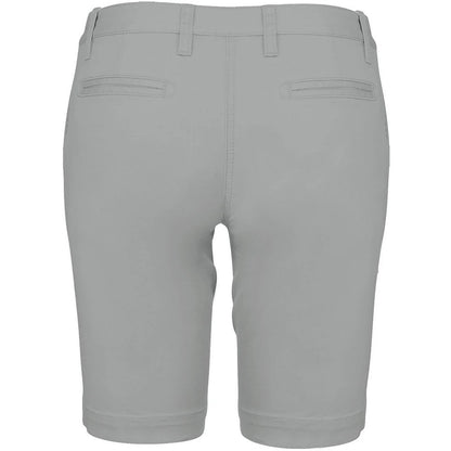 Fine Grey - Back - Kariban Womens-Ladies Chino Bermuda Shorts