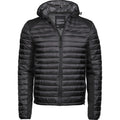 Black-Black Melange - Front - Tee Jays Mens Crossover Hooded Padded Outdoor Jacket