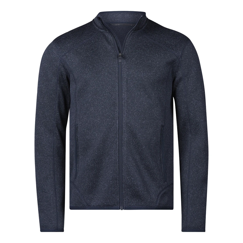 Navy Melange - Front - Tee Jays Mens Knitted Outdoor Fleece Jacket