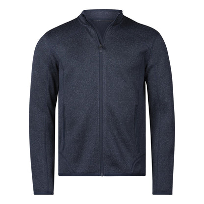 Navy Melange - Front - Tee Jays Mens Knitted Outdoor Fleece Jacket