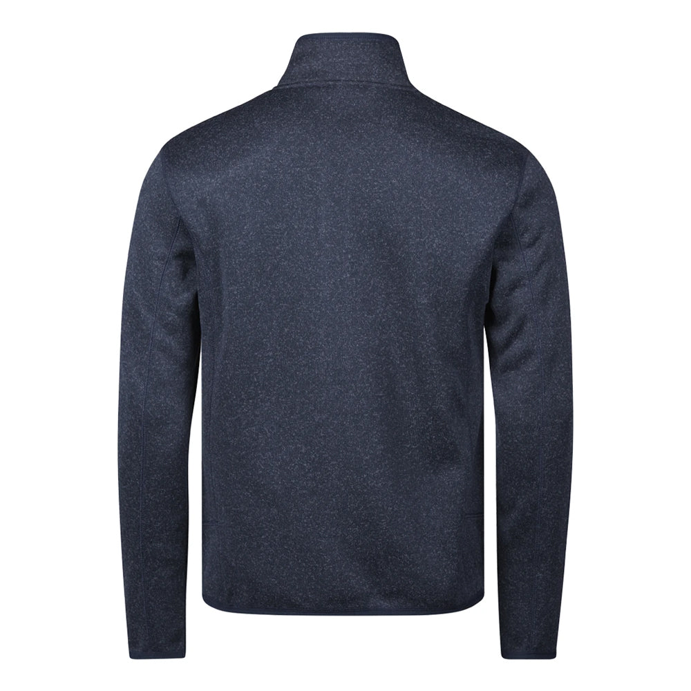 Navy Melange - Back - Tee Jays Mens Knitted Outdoor Fleece Jacket
