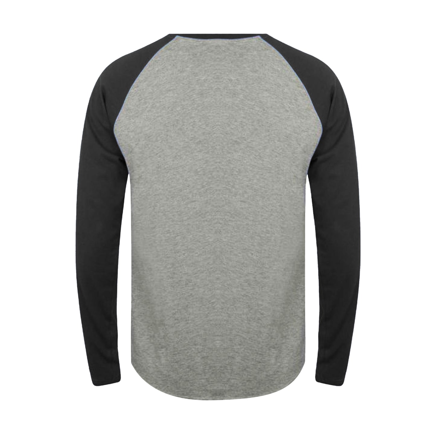 Heather Grey-Black - Back - Tee Jays Mens Long Sleeve Baseball T-Shirt