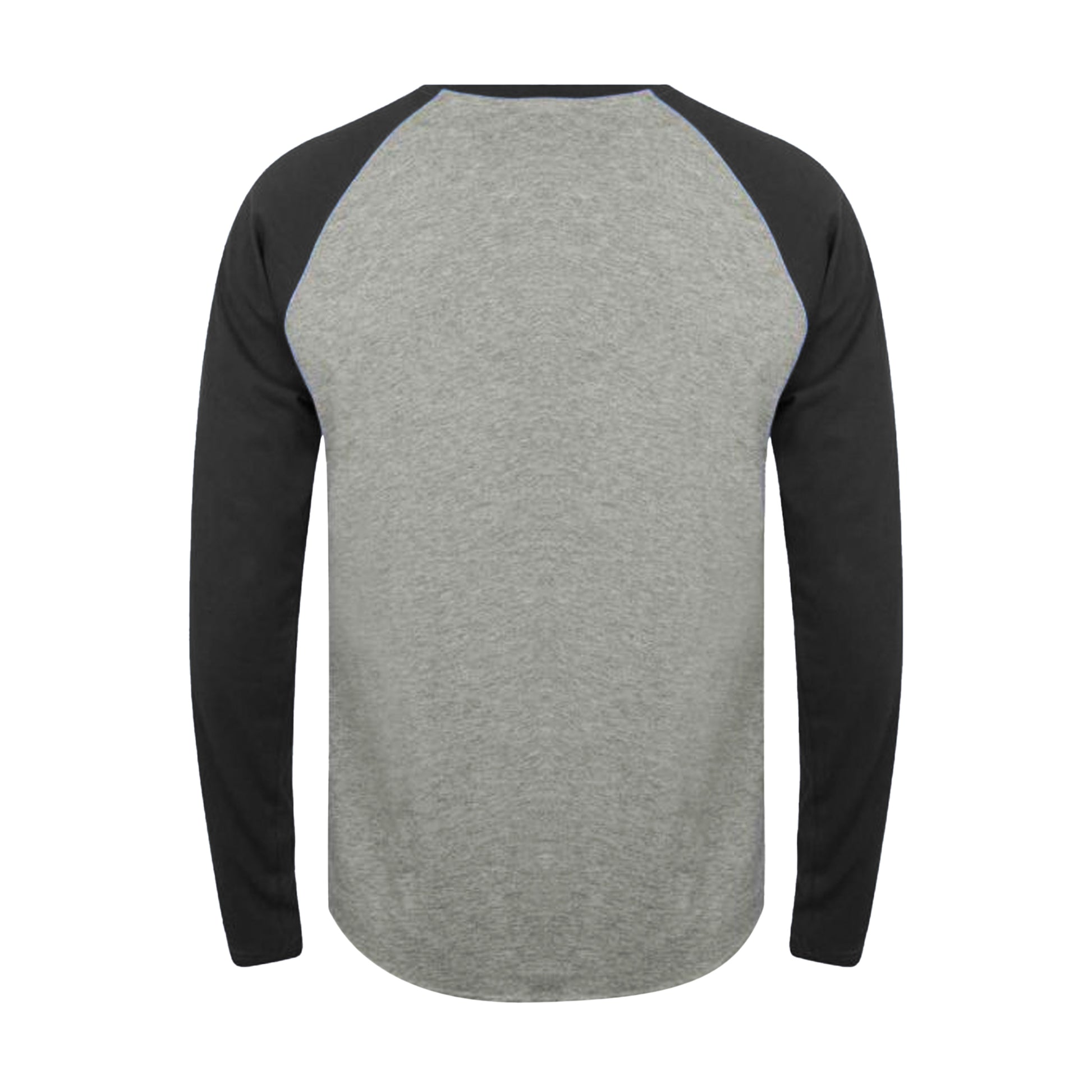 Heather Grey-Black - Back - Tee Jays Mens Long Sleeve Baseball T-Shirt