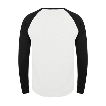White-Black - Back - Tee Jays Mens Long Sleeve Baseball T-Shirt