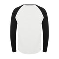 White-Black - Back - Tee Jays Mens Long Sleeve Baseball T-Shirt