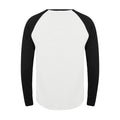 White-Black - Back - Tee Jays Mens Long Sleeve Baseball T-Shirt