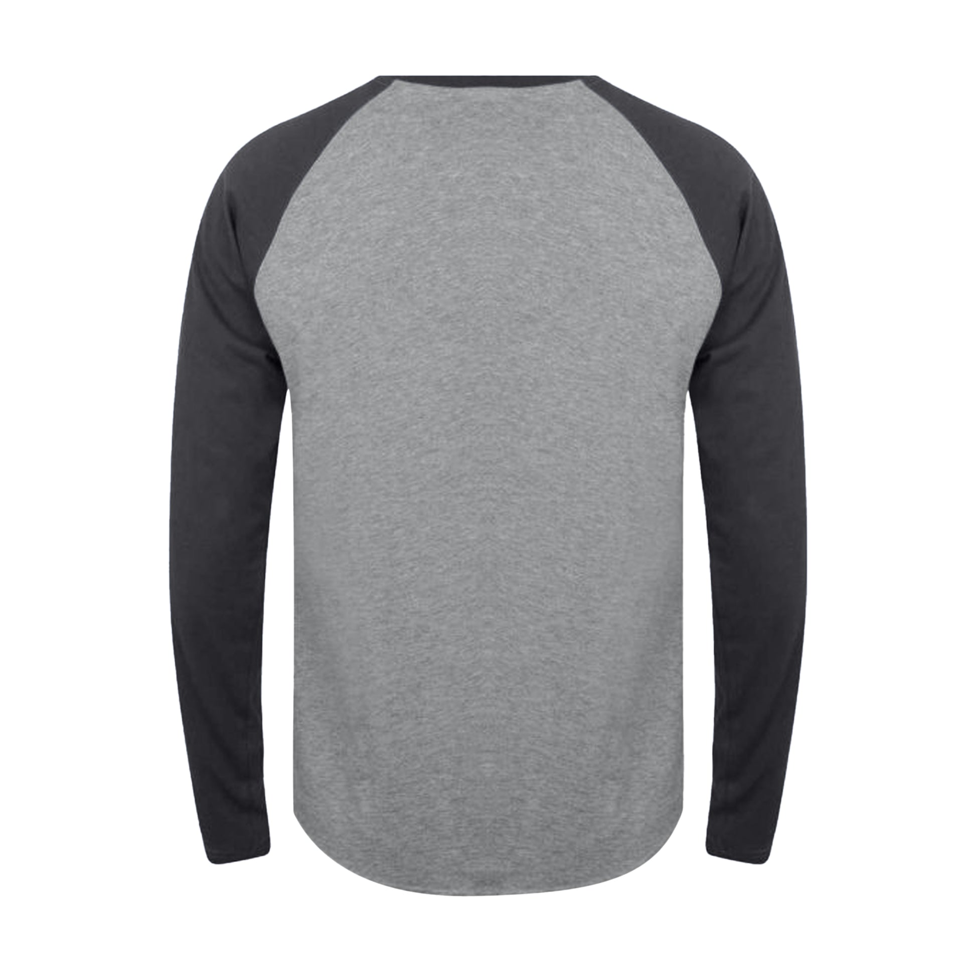 Heather Grey-Navy - Back - Tee Jays Mens Long Sleeve Baseball T-Shirt