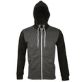Charcoal Marl - Front - SOLS Silver Unisex Full Zip Hooded Sweatshirt - Hoodie