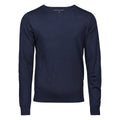 Navy - Front - Tee Jays Mens Merino Blend Crew Neck Jumper