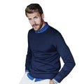 Navy - Back - Tee Jays Mens Merino Blend Crew Neck Jumper