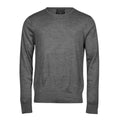 Grey Melange - Front - Tee Jays Mens Merino Blend Crew Neck Jumper