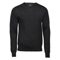 Black - Front - Tee Jays Mens Merino Blend Crew Neck Jumper