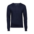 Navy - Front - Tee Jays Mens Merino Blend V Neck Jumper