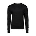 Black - Front - Tee Jays Mens Merino Blend V Neck Jumper