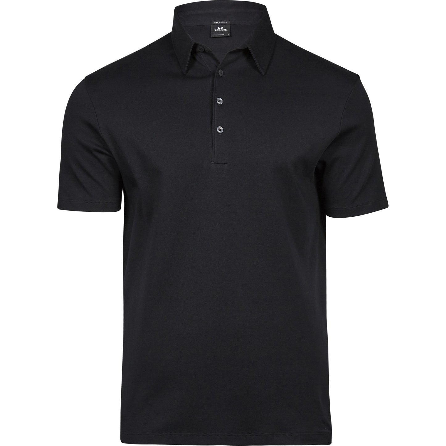 White - Side - Tee Jays Mens Pima Cotton Interlock Polo Shirt