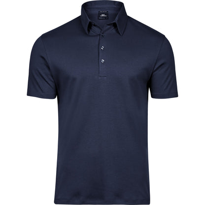 Navy - Front - Tee Jays Mens Pima Cotton Interlock Polo Shirt