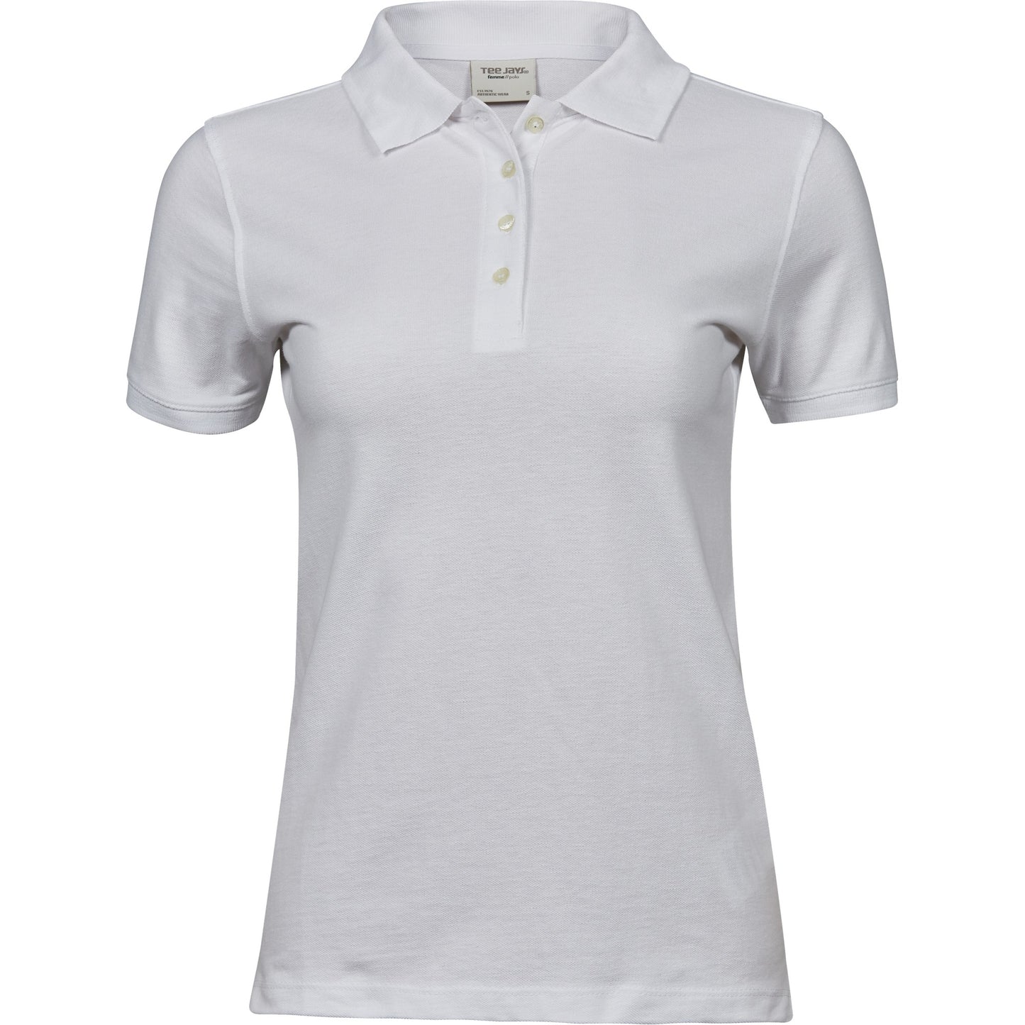 White - Front - Tee Jays Womens-Ladies Heavy Cotton Pique Polo Shirt