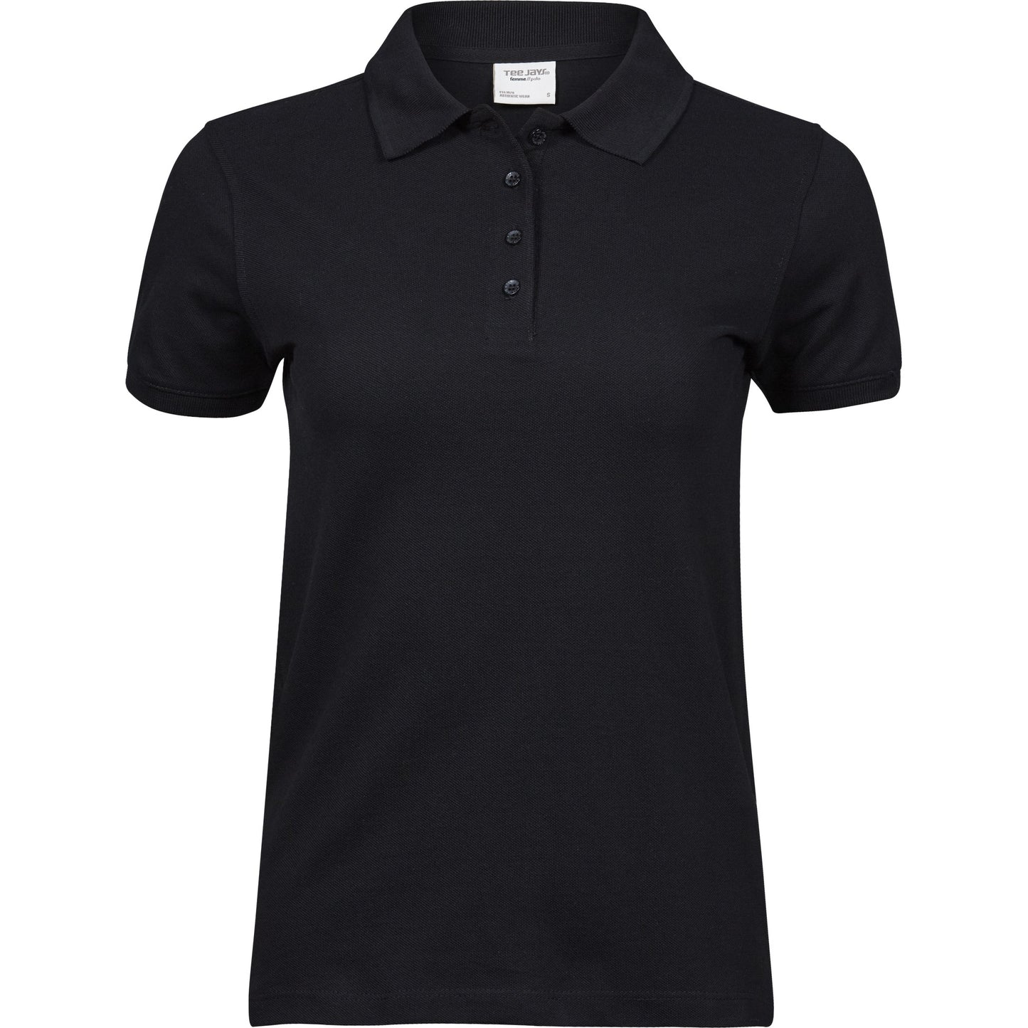 Black - Front - Tee Jays Womens-Ladies Heavy Cotton Pique Polo Shirt
