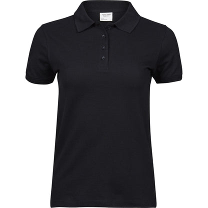 Black - Front - Tee Jays Womens-Ladies Heavy Cotton Pique Polo Shirt